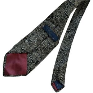 Polo by Ralph Lauren Vintage Men’s Silk Neck Tie | Black, Navy Blue, & Gold